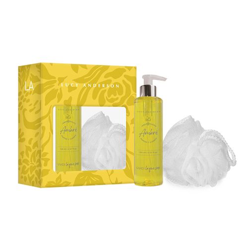 Jabón Liquido manos y cuerpo Ambré + esponja