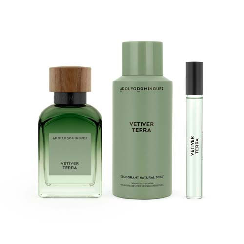 Vetiver Terra Eau de Parfum 120 ml + Desodorante 150 ml + Eau de Parfum 10 ml