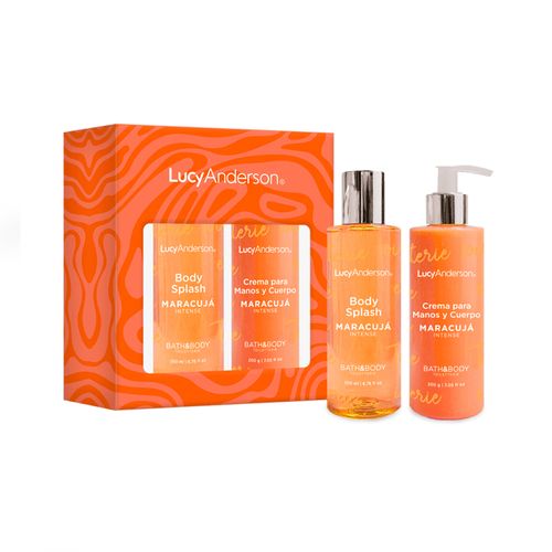 SET DE PERFUME LUCY ANDERSON BODY SPLASH+CR MAN-CORP MARACUJA IN 200 ML