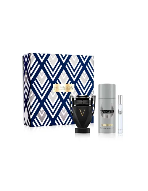 Set  Invictus Victory Absolu Parfum Intense 100 Ml + 10 Ml + Deo Spray